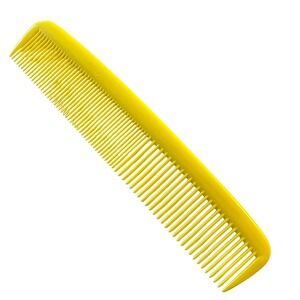 Vintage yellow Plastic Hair Comb USA‎ Wide Purse Pocket Unbreakable USED